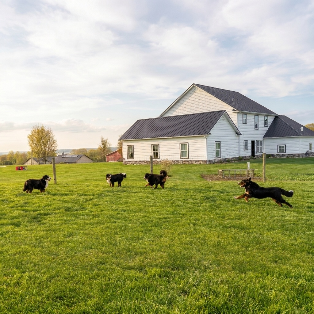 Breeder working with puppies within the Seaside Pups structured framework