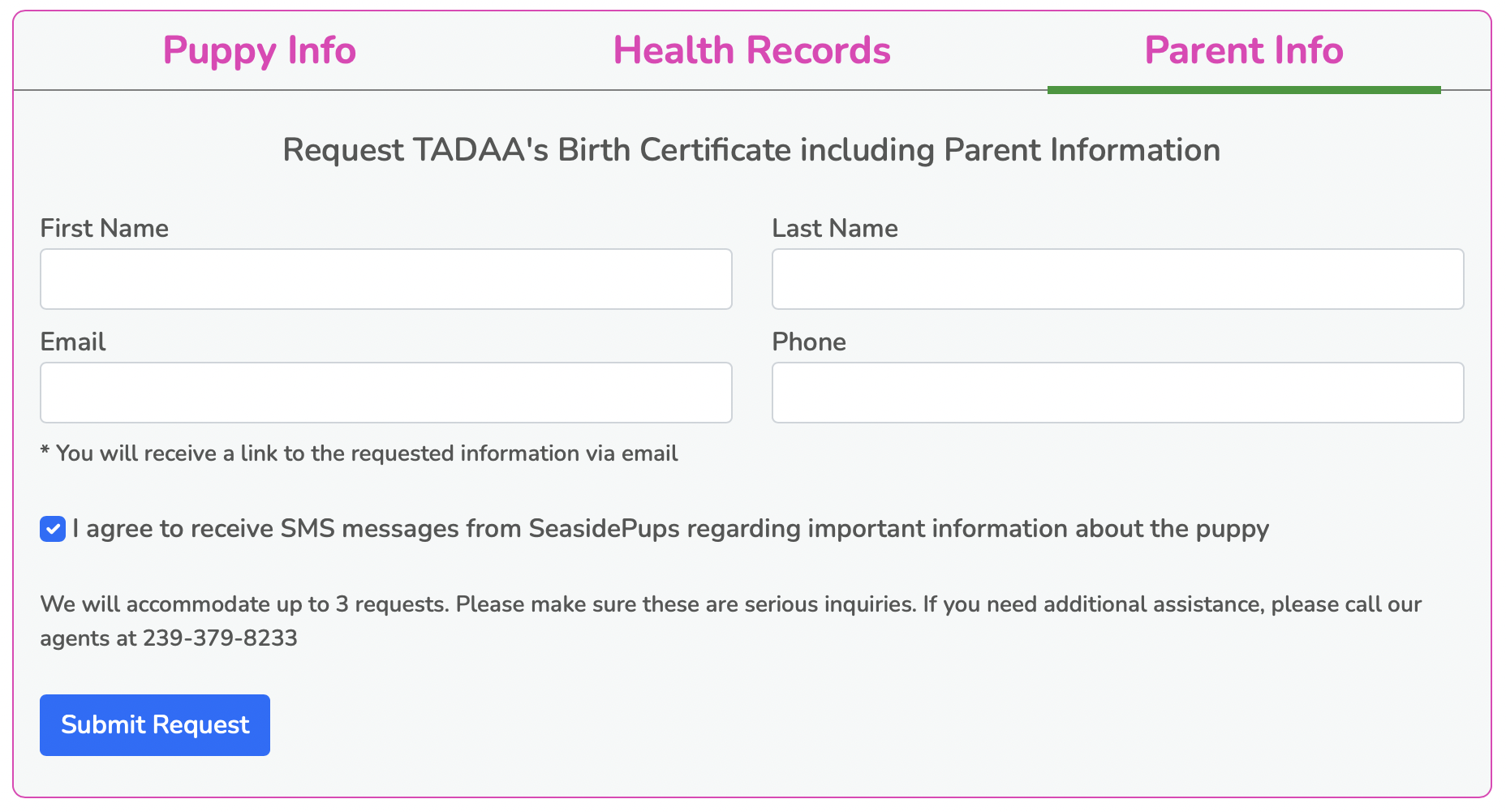 17. puppy profile at seaside pups with parent information