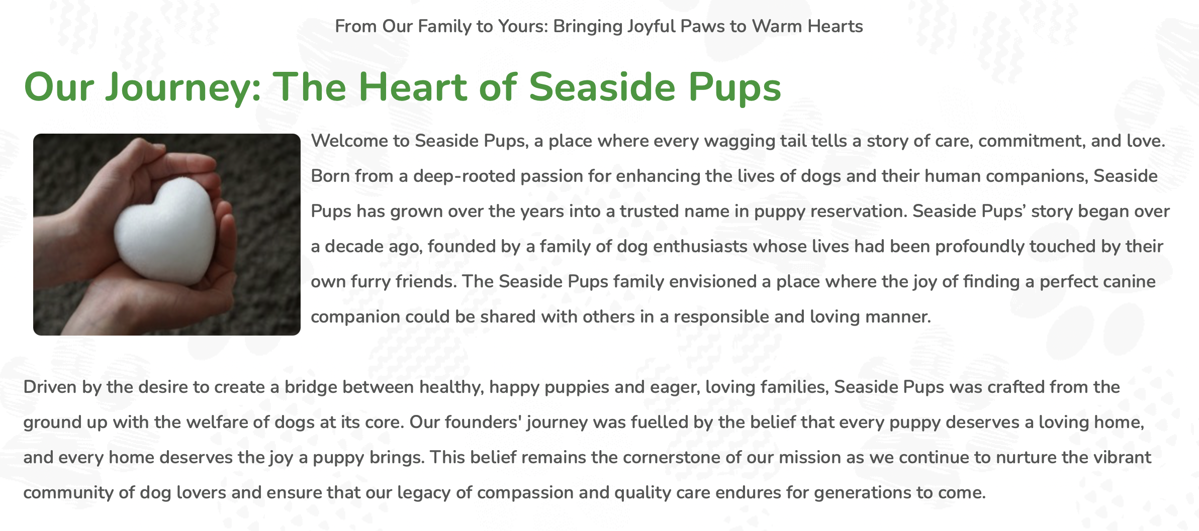 the heart of seaside pups