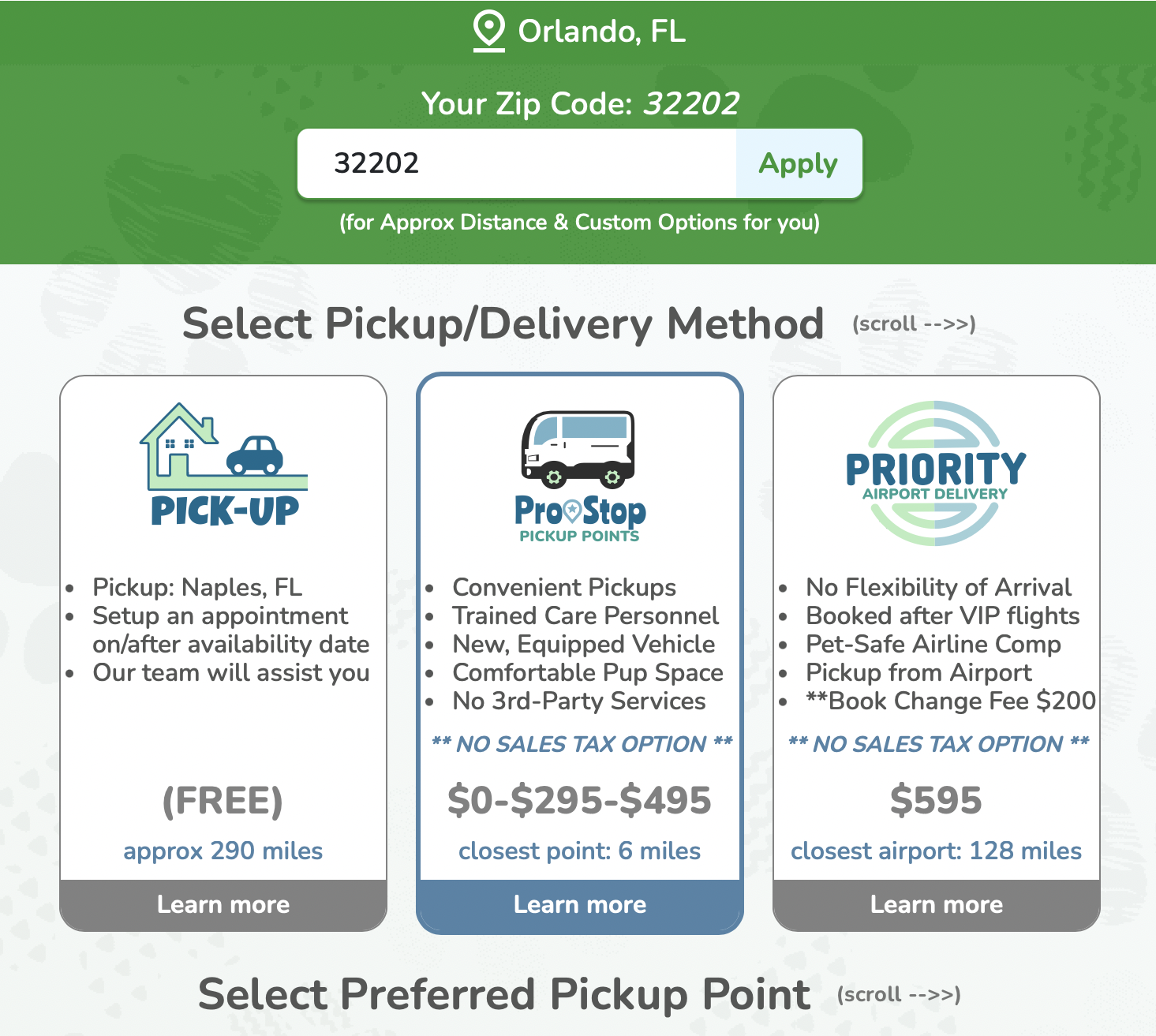 seaside pups puppy delivery or pick up options