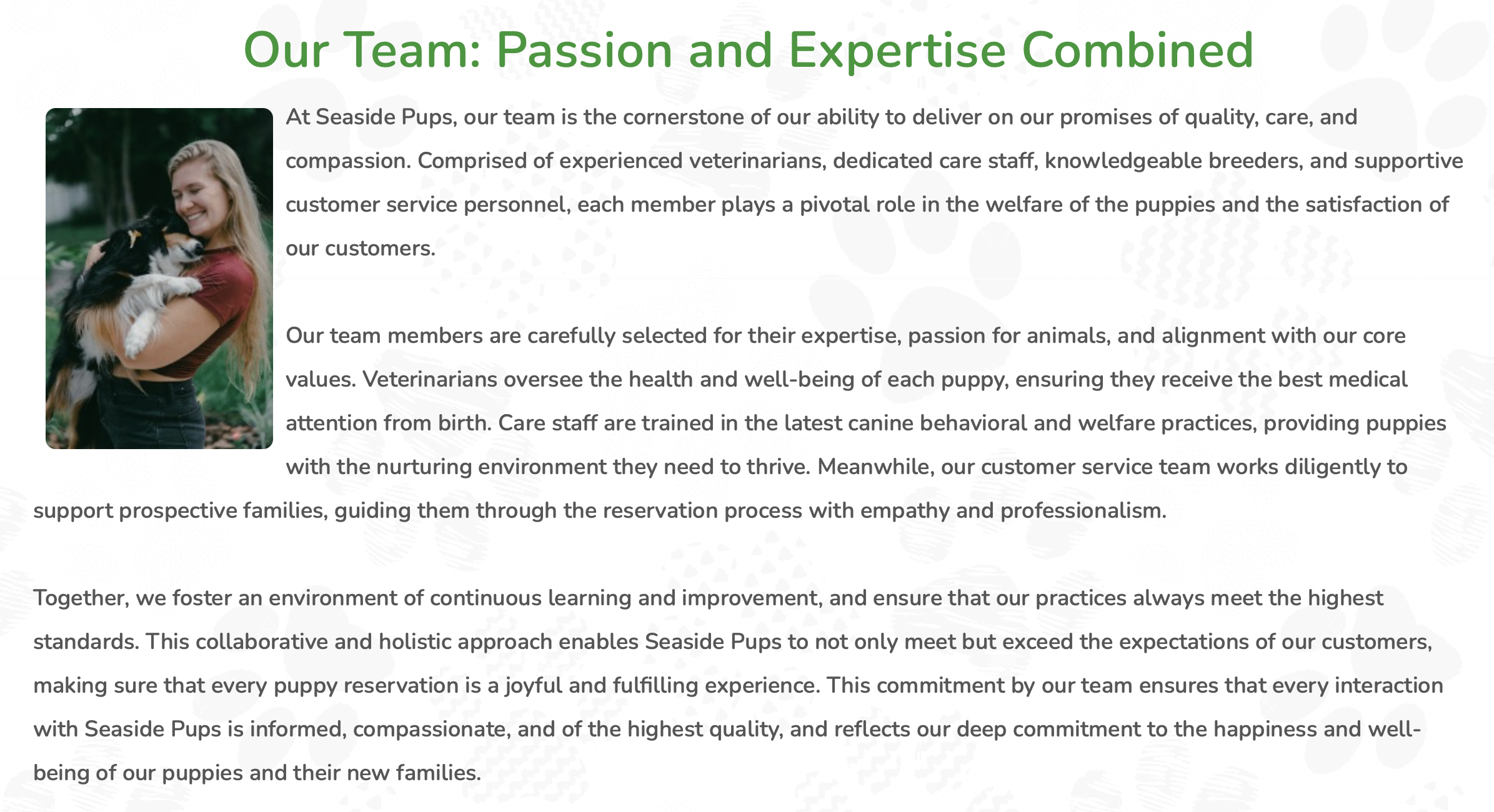 seaside pups team description